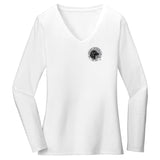 LRC Logo - Left Chest Black & White - Women's V-Neck Long Sleeve T-Shirt