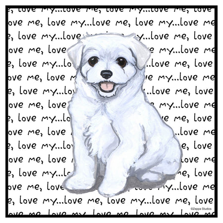 Maltese Puppy Love Text - Adult Unisex Hoodie Sweatshirt