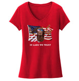 In Lab we Trust Chocolate - Women's V-Neck T-Shirt