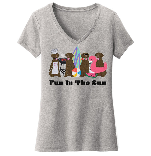 Summer Lineup Chocolate Lab - Women's V-Neck T-Shirt