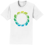 Elephant Silhouettes Circle - Adult Unisex T-Shirt