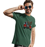 Christmas Jeep Chocolate Lab - Adult Unisex T-Shirt