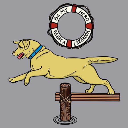 Labrador Dock Dive - Adult Unisex Long Sleeve T-Shirt