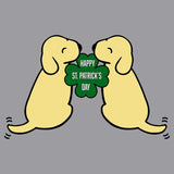 Happy St. Patricks Day Yellow Lab Puppies - Adult Adjustable Face Mask