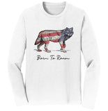 Wolf Flag Overlay - Adult Unisex Long Sleeve T-Shirt