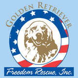 Golden Retriever Freedom Rescue Logo - Full Front - Adult Unisex T-Shirt