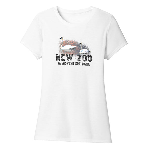 NEW Zoo & Adventure Park - NEW Zoo Trumpeter Swans Sunset - Women's Tri-Blend T-Shirt