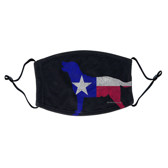 DFWLRRC - Texas Flag Pattern Lab Silhouette - Adult Face Mask