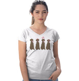 .com - Chocolate Lab Love Line Up - Women's V-Neck T-Shirt