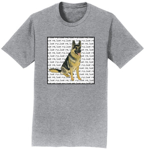 German Shepherd Love Text  - Adult Unisex T-Shirt