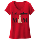 Yellow Labrador Mom Illustration - Women's V-Neck T-Shirt