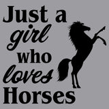 Just A Girl Who Loves Horses Silhouette - Women's V-Neck T-Shirt