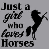 Just A Girl Who Loves Horses Silhouette - Women's V-Neck Long Sleeve T-Shirt