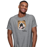 Bulldog Headshot - Adult Unisex T-Shirt