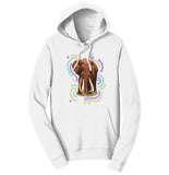 Wiggly Lines Elephant - Adult Unisex Hoodie Sweatshirt
