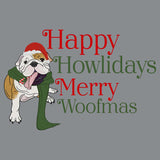 Merry Woofmas Bulldog - Adult Unisex Crewneck Sweatshirt