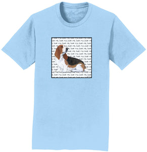 Basset Hound Love Text - Adult Unisex T-Shirt