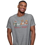 Bulldog Christmas Line Up - Adult Unisex T-Shirt