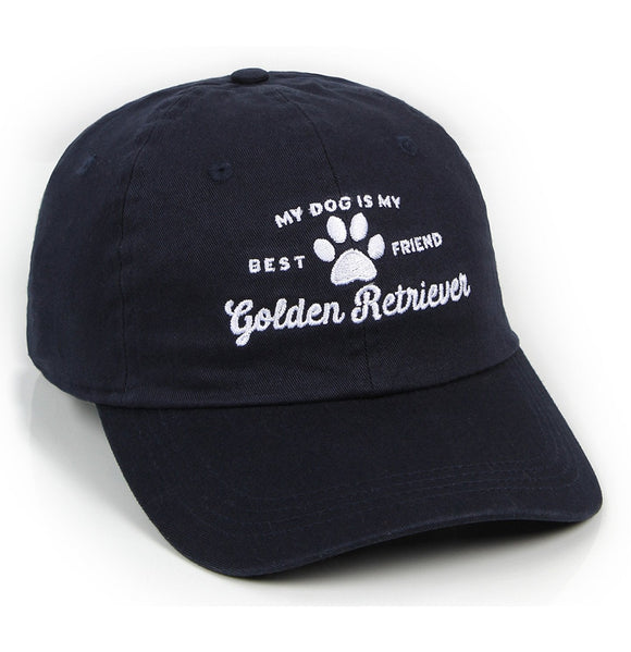 Animal Pride - My Dog is my Best Friend Golden (on Navy) - Vintage Twill Hat