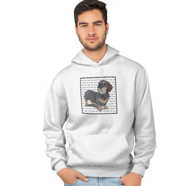 Wire Haired Dachshund Love Text - Hoodie Sweatshirt