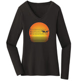 International Elephant Foundation - IEF Sunset Logo - Women's V-Neck Long Sleeve T-Shirt