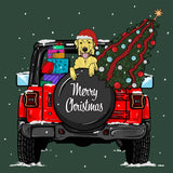 Christmas Jeep Yellow Lab - Adult Unisex T-Shirt