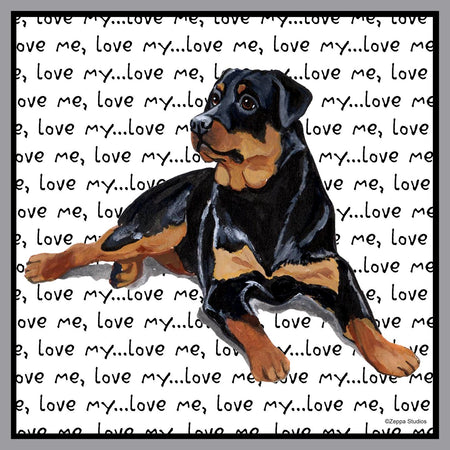 Rottweiler Love Text  - Adult Unisex Hoodie Sweatshirt