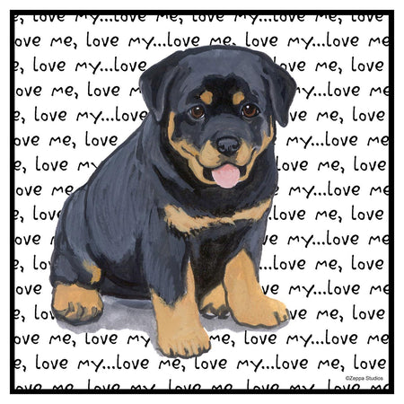 Rottweiler Puppy Love Text - Adult Unisex T-Shirt
