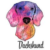 Colorful Dachshund Headshot - Women's V-Neck T-Shirt