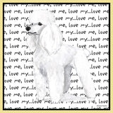 White Poodle Love Text - Adult Unisex T-Shirt