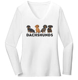Dachshunds - Women's V-Neck Long Sleeve T-Shirt