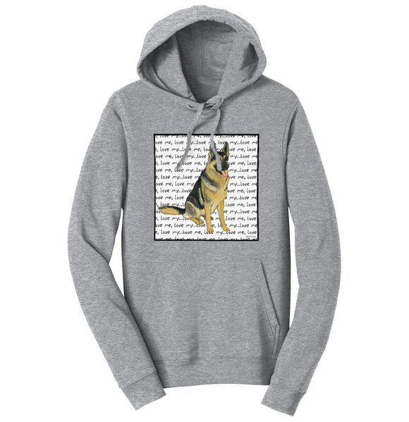 German Shepherd Love Text  - Adult Unisex Hoodie Sweatshirt