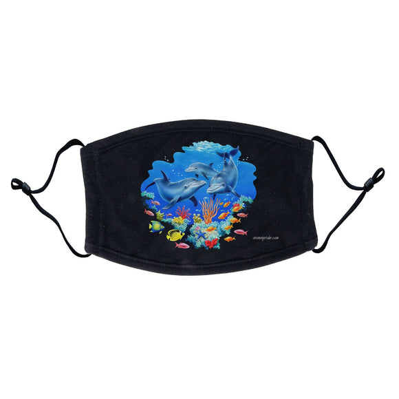 Dolphin Reef Face Mask - Adjustable, Reusable - NEW Zoo & Adventure Park