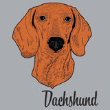 Red Dachshund Headshot - Adult Unisex Long Sleeve T-Shirt
