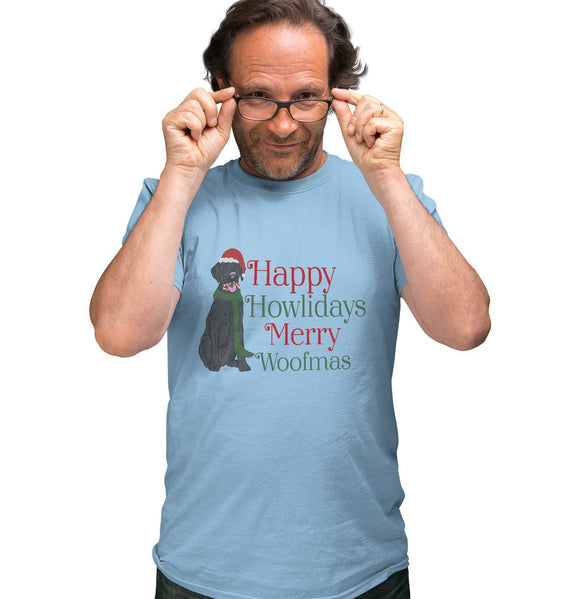 Merry Woofmas Black Lab - Adult Unisex T-Shirt