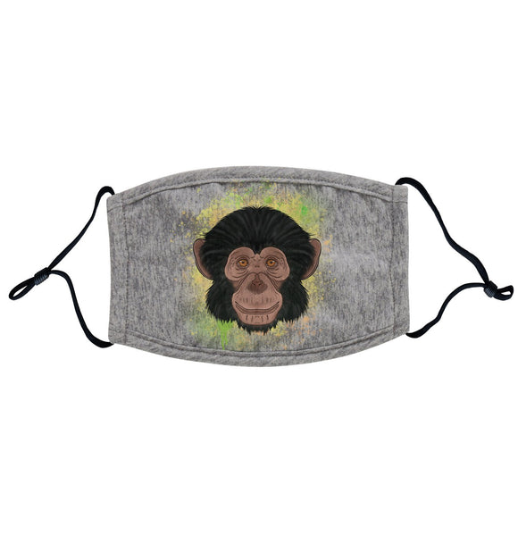 Chimp Green Illustration Adult Adjustable Face Mask | NEW Zoo & Adventure Park