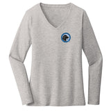 The Labrador Retriever Club - LRC Logo - Left Chest Blue - Women's V-Neck Long Sleeve T-Shirt