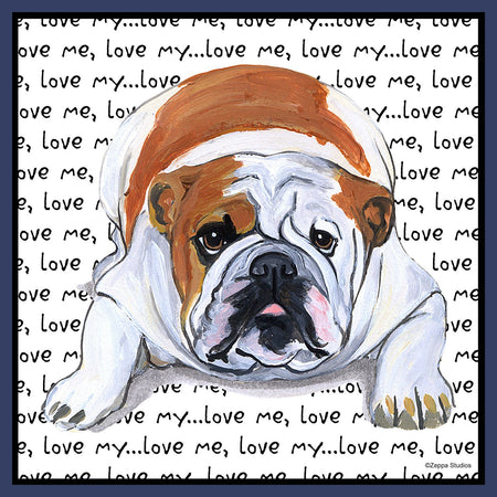 Bulldog Love Text - Adult Unisex Hoodie Sweatshirt
