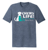 Parker Paws Logo Chews Life - Adult Tri-Blend T-Shirt