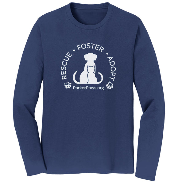 Parker Paws Rescue Foster Adopt - Adult Unisex Long Sleeve T-Shirt
