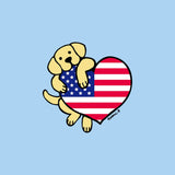 Yellow Lab USA Flag Heart Left Chest - Kids' Unisex T-Shirt