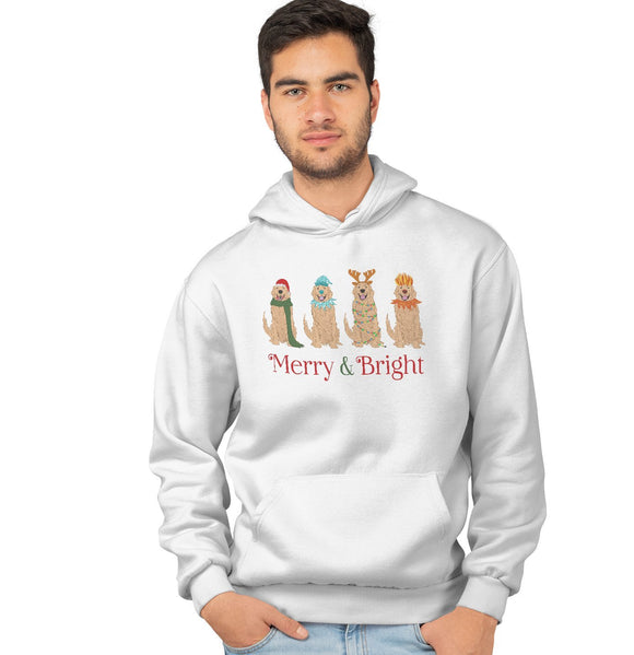 Golden Retriever Christmas Line Up - Adult Unisex Hoodie Sweatshirt