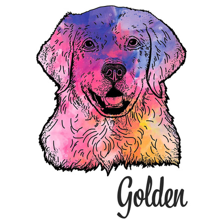 Colorful Golden Retriever Headshot - Adult Unisex Hoodie Sweatshirt