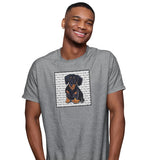 Black Dachshund Love Text - Adult Unisex T-Shirt