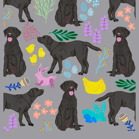 Black Labrador Easter Mix  - Adult Adjustable Face Mask