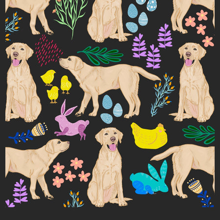 Yellow Labrador Easter Mix - Adult Adjustable Face Mask