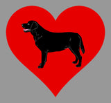 Black Labrador Retriever on Heart Left Chest - Women's Full-Zip Hoodie Sweatshirt