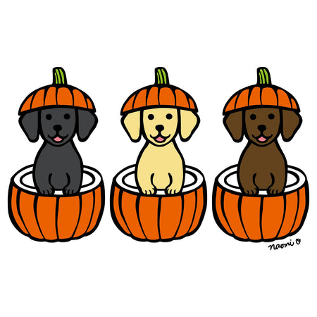 3 Pumpkin Lab Pups - Adult Unisex Hoodie Sweatshirt
