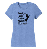 Just A Girl Who Loves Horses Silhouette - Women's Tri-Blend T-Shirt