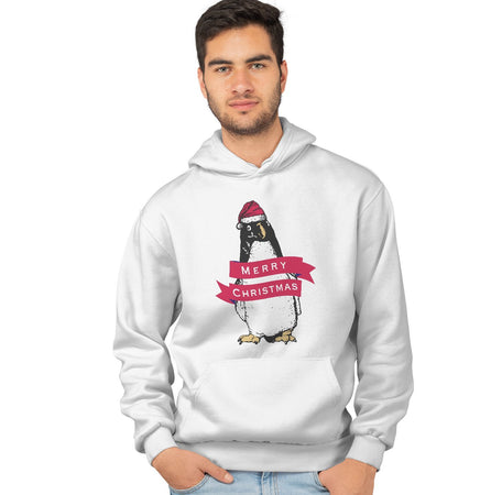Merry Christmas Penguin - Adult Unisex Hoodie Sweatshirt